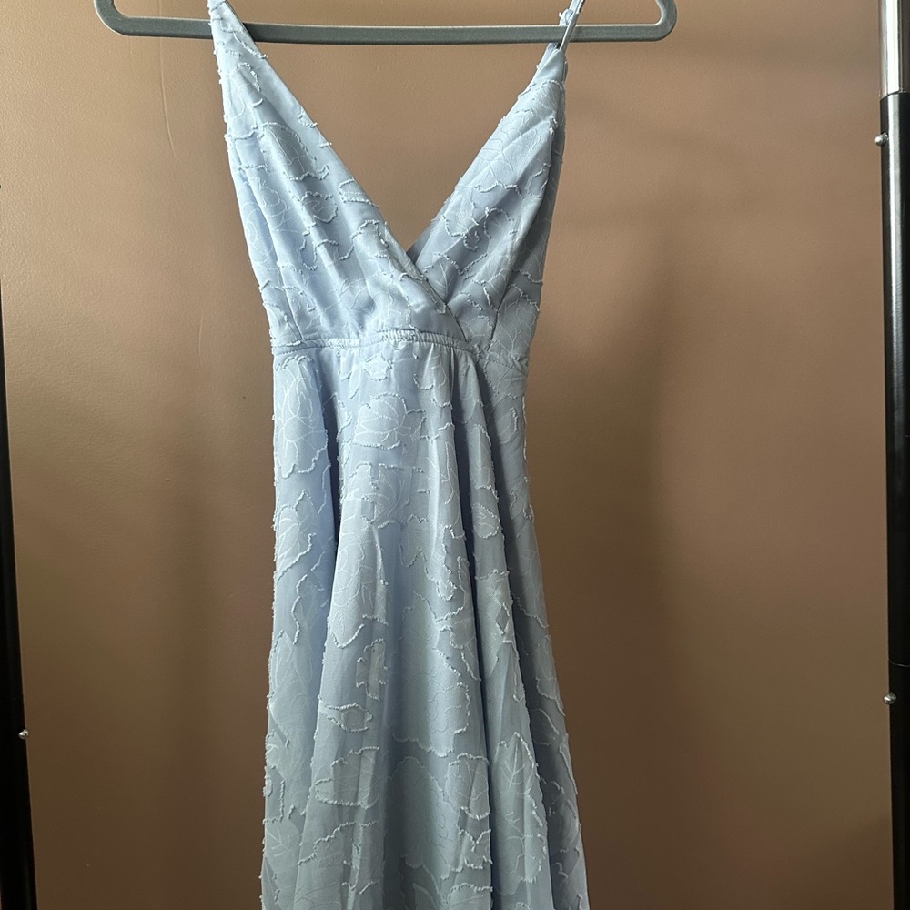 Lulu's Strapless Light Blue Dress